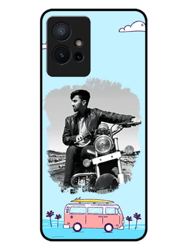 Custom Vivo T1 5G Photo Printing on Glass Case - Travel & Adventure Design