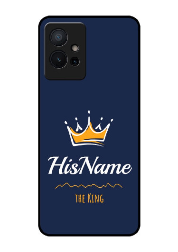 Vivo T1 5G Glass Phone Case King with Name