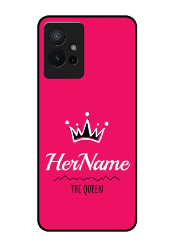 Vivo T1 5G Glass Phone Case Queen with Name