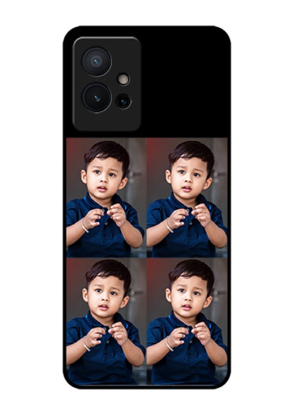 Vivo T1 5G 4 Image Holder on Glass Mobile Cover