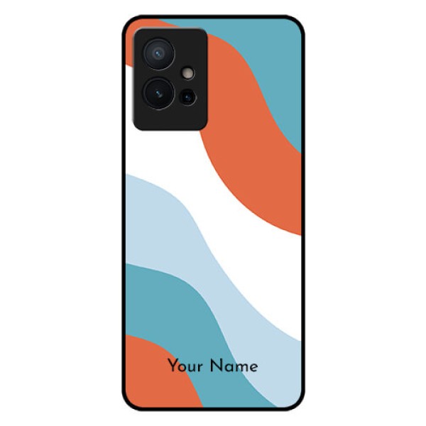 Vivo T1 5G Custom Glass Mobile Case - coloured Waves Design