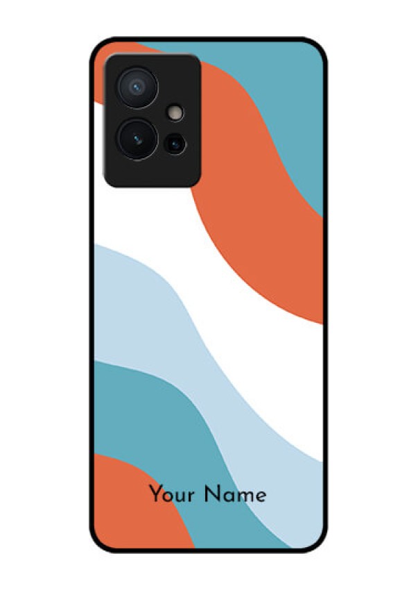 Vivo T1 5G Custom Glass Mobile Case - coloured Waves Design