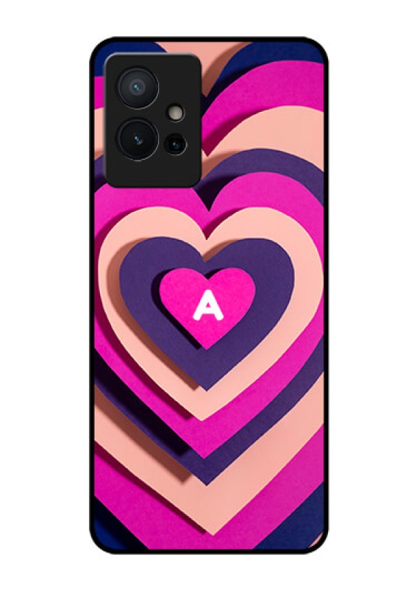 Vivo T1 5G Custom Glass Mobile Case - Cute Heart Pattern Design