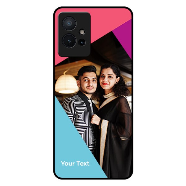 Vivo T1 5G Custom Glass Mobile Case - Stacked Triple colour Design Vivo T1 5G Custom Glass Mobile Case - Stacked Triple colour Design