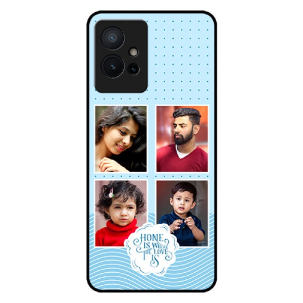 Vivo T1 5G Custom Glass Phone Case - Cute love quote with 4 pic upload Design Vivo T1 5G Custom Glass Phone Case - Cute love quote with 4 pic upload Design