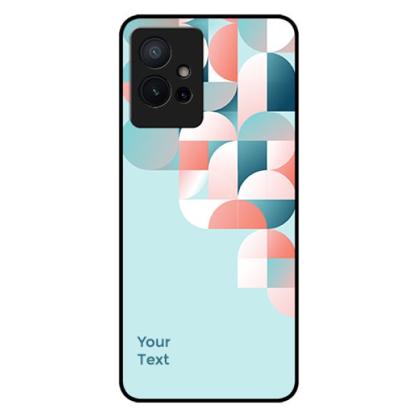 Vivo T1 5G Custom Glass Phone Case - Stylish Semi-circle Pattern Design