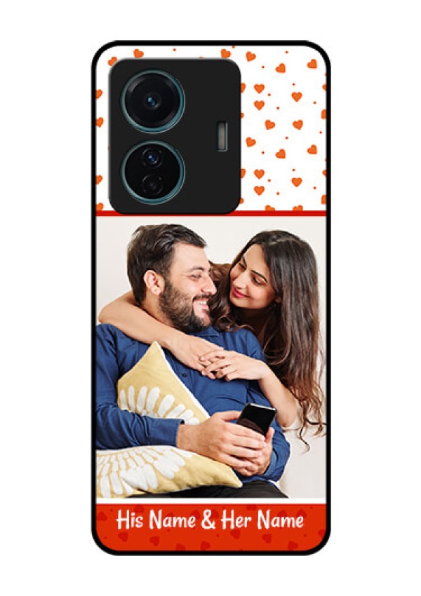 Vivo T1 Pro 5G Custom Glass Phone Case - Orange Love Symbol Design