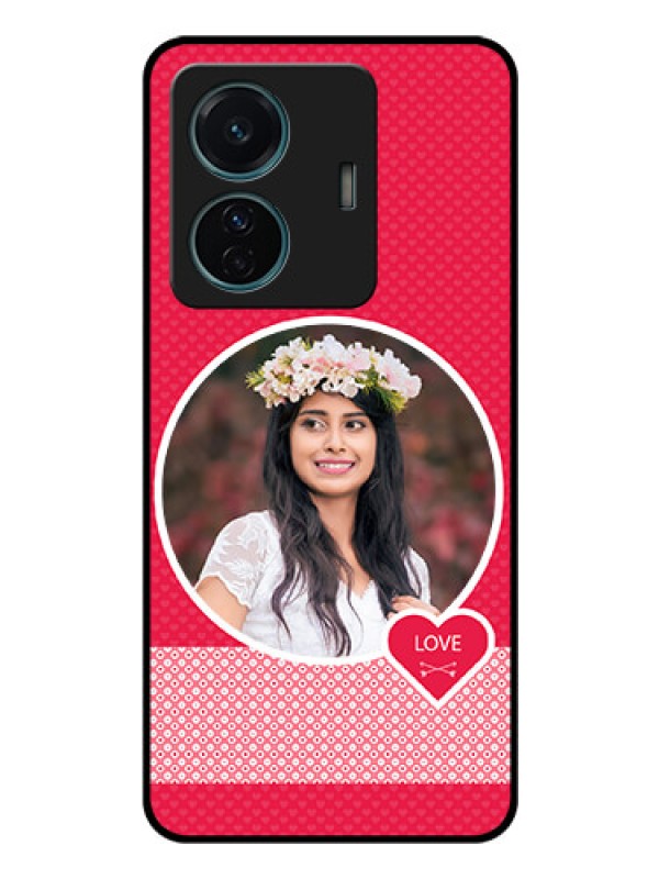 Custom Vivo T1 Pro 5G Personalised Glass Phone Case - Pink Pattern Design