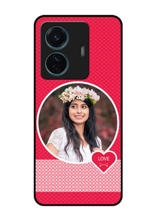 Vivo T1 Pro 5G Personalised Glass Phone Case - Pink Pattern Design
