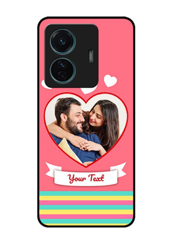 Vivo T1 Pro 5G Photo Printing on Glass Case - Love Doodle Design