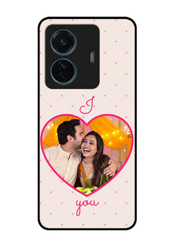 Vivo T1 Pro 5G Custom Glass Mobile Case - Heart Shape Design