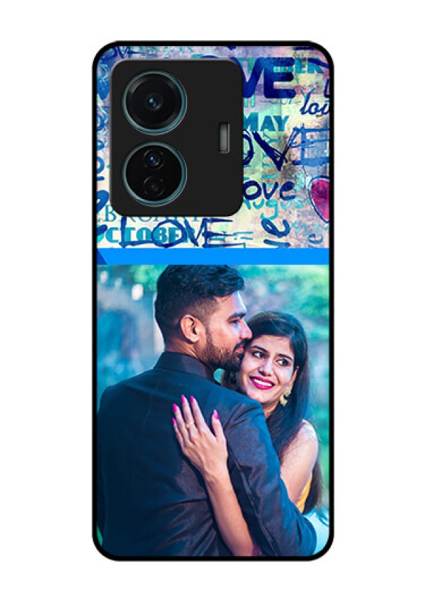 Vivo T1 Pro 5G Custom Glass Mobile Case - Colorful Love Design