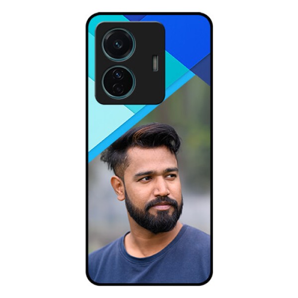 Vivo T1 Pro 5G Custom Glass Phone Case - Blue Pattern Design