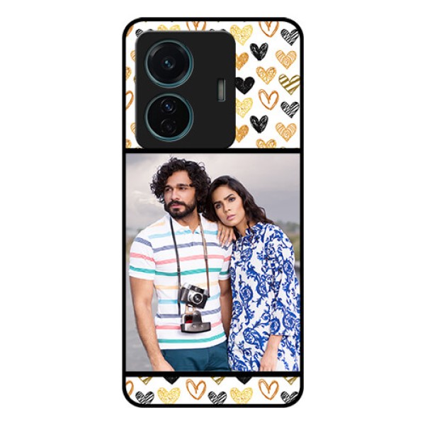 Vivo T1 Pro 5G Photo Printing on Glass Case - Love Symbol Design