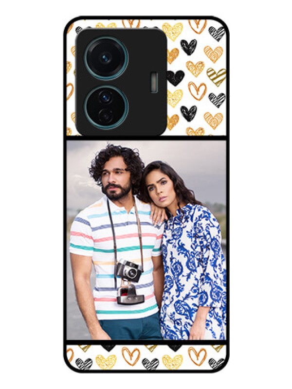 Custom Vivo T1 Pro 5G Photo Printing on Glass Case - Love Symbol Design