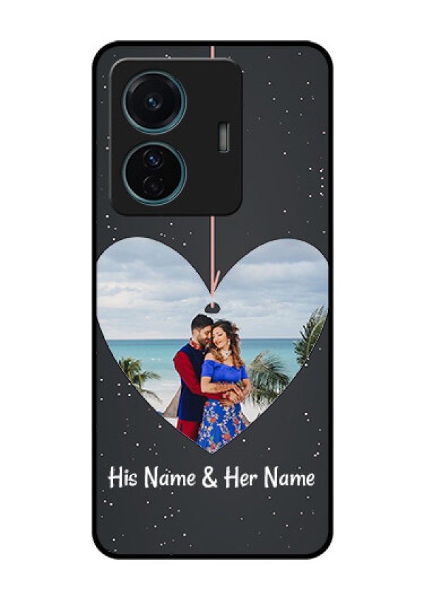 Vivo T1 Pro 5G Custom Glass Phone Case - Hanging Heart Design
