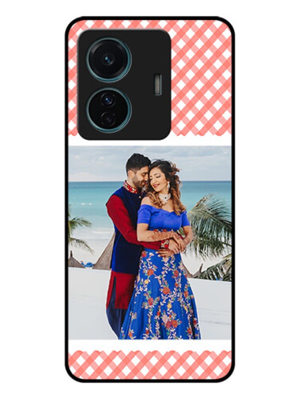 Custom Vivo T1 Pro 5G Personalized Glass Phone Case - Pink Pattern Design