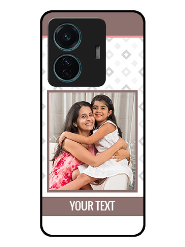 Custom Vivo T1 Pro 5G Photo Printing on Glass Case - Simple Diamond Design