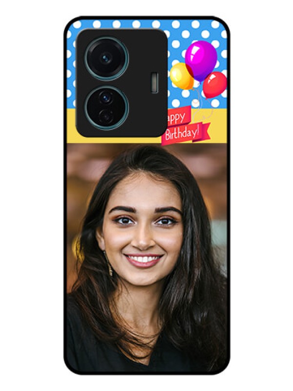 Custom Vivo T1 Pro 5G Custom Glass Mobile Case - Happy Birthday Design