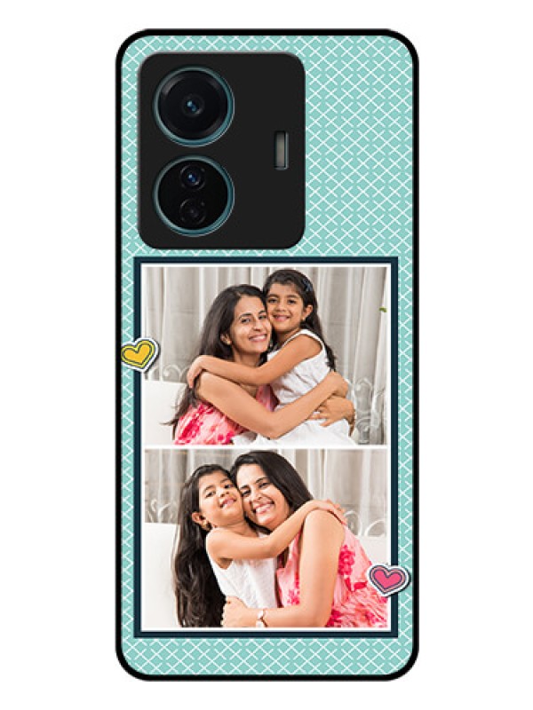Custom Vivo T1 Pro 5G Custom Glass Phone Case - 2 Image Holder with Pattern Design