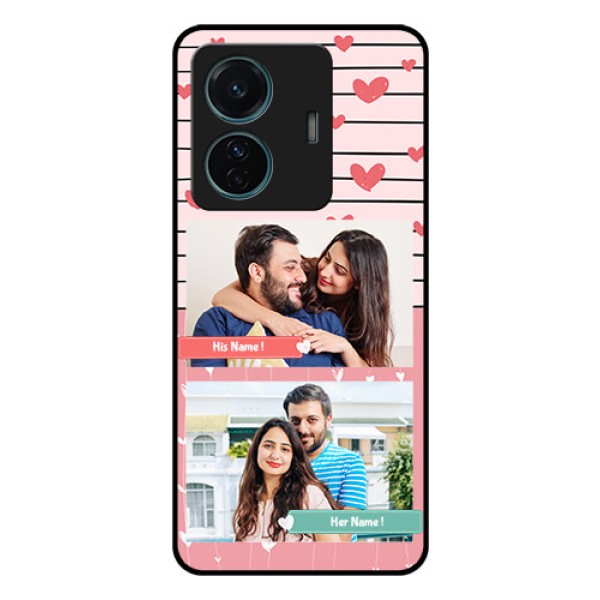 Vivo T1 Pro 5G Custom Glass Mobile Case - Photo with Heart Design