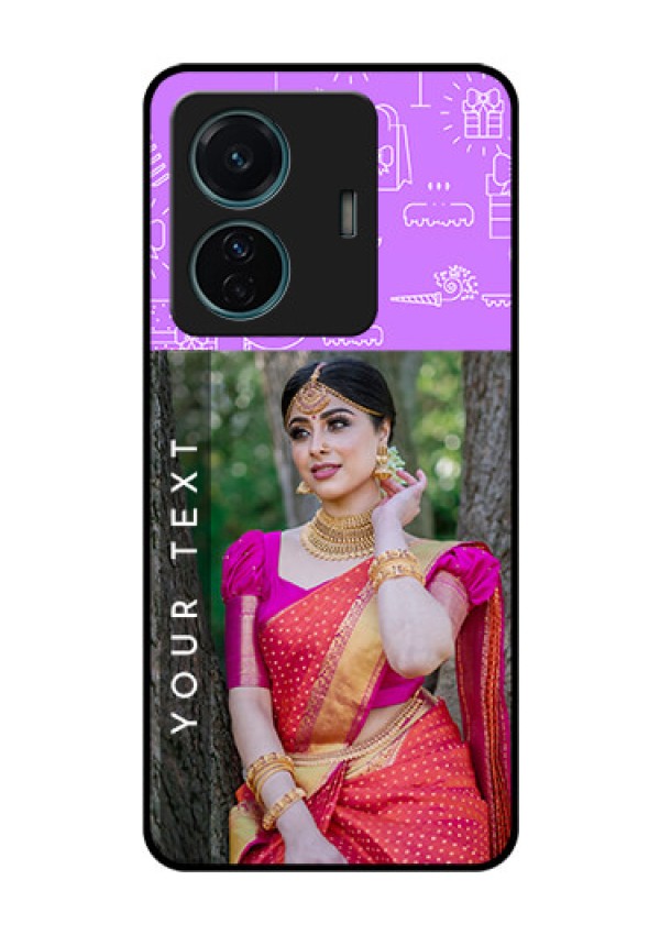 Vivo T1 Pro 5G Custom Glass Mobile Case - Birthday Icons Design