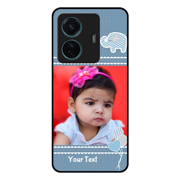 Vivo T1 Pro 5G Photo Printing on Glass Case - with Kids Pattern Design