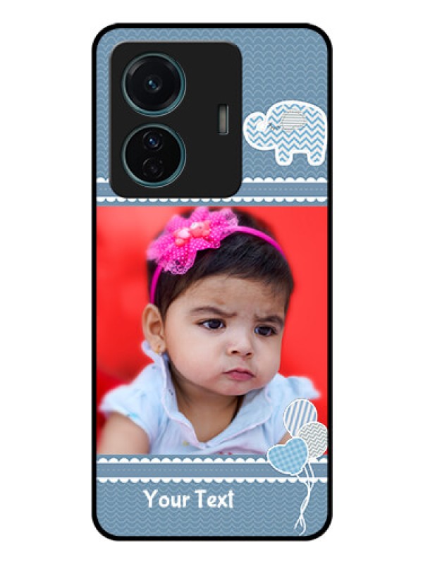 Custom Vivo T1 Pro 5G Photo Printing on Glass Case - with Kids Pattern Design
