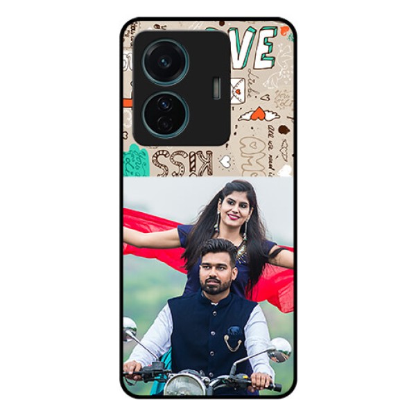 Vivo T1 Pro 5G Custom Glass Phone Case - Love Doodle Pattern