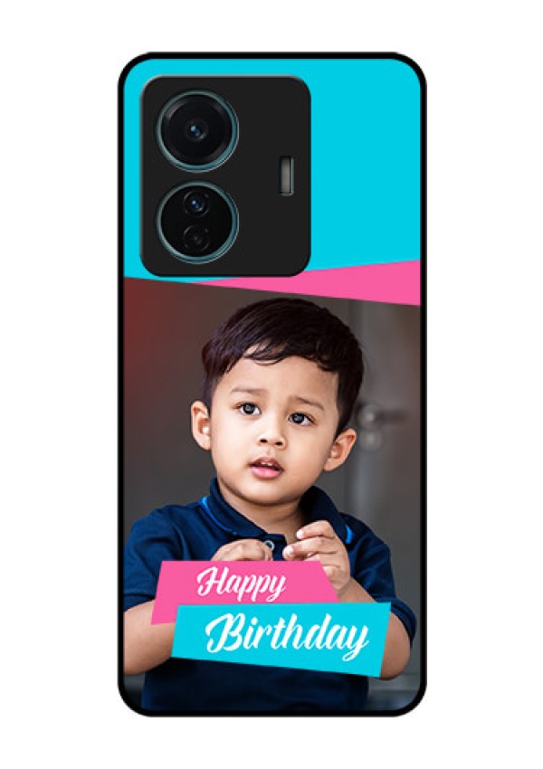 Vivo T1 Pro 5G Personalized Glass Phone Case - Image Holder with 2 Color Design