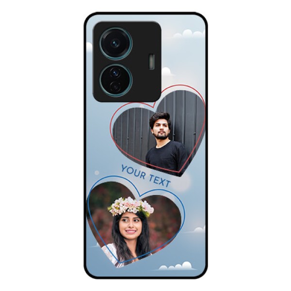 Vivo T1 Pro 5G Custom Glass Mobile Case - Blue Color Couple Design