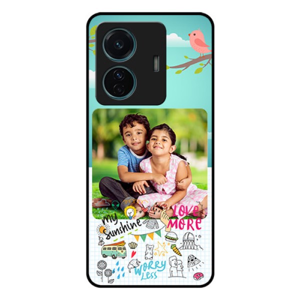Vivo T1 Pro 5G Photo Printing on Glass Case - Doodle love Design