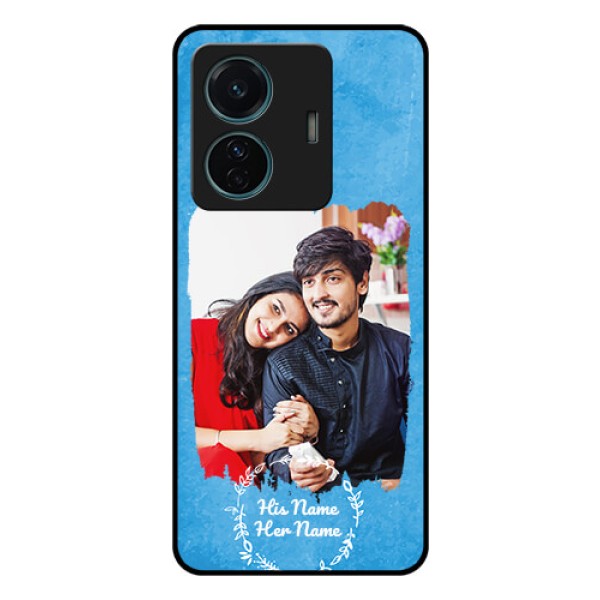 Vivo T1 Pro 5G Custom Glass Phone Case - Blue Color Vintage Design Vivo T1 Pro 5G Custom Glass Phone Case - Blue Color Vintage Design