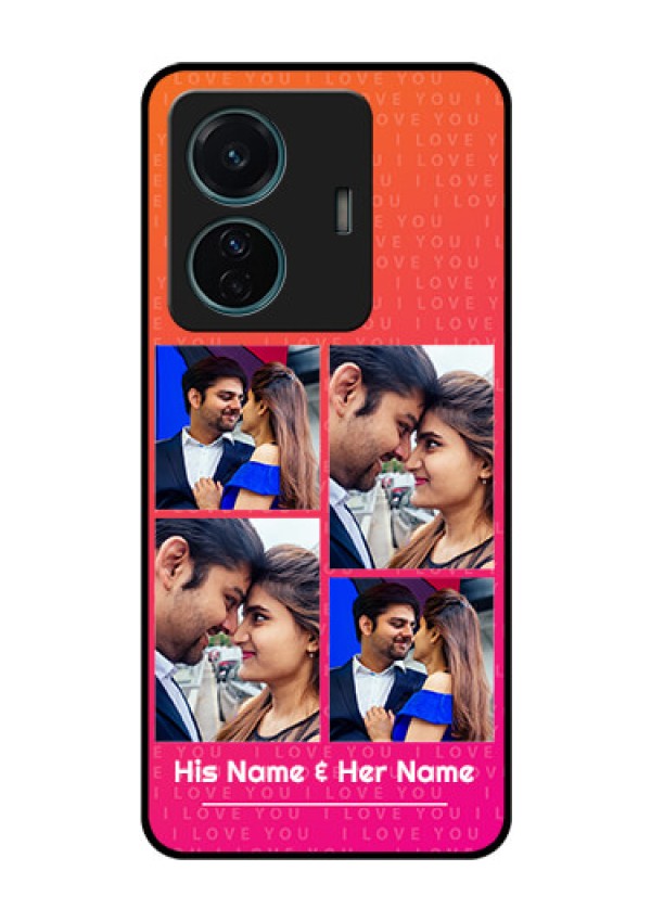 Vivo T1 Pro 5G Custom Glass Phone Case - I Love You Pink Design