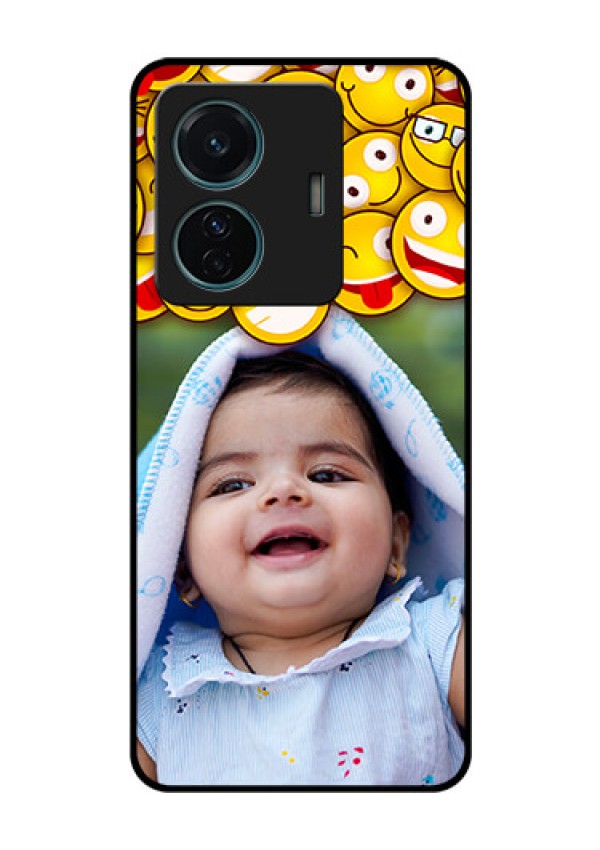 Vivo T1 Pro 5G Custom Glass Mobile Case - with Smiley Emoji Design