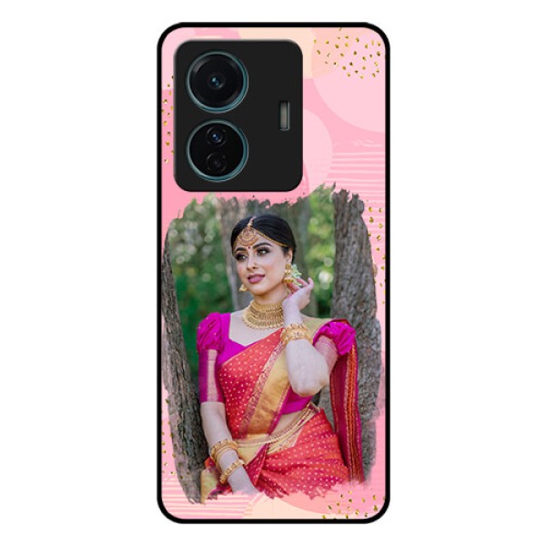 Vivo T1 Pro 5G Personalized Glass Phone Case - Gold Glitter Splash Design Vivo T1 Pro 5G Personalized Glass Phone Case - Gold Glitter Splash Design