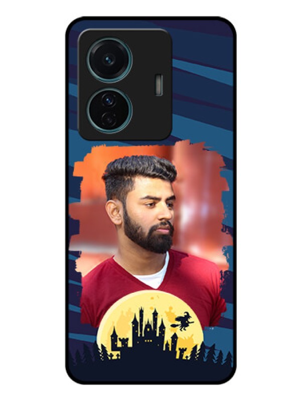 Custom Vivo T1 Pro 5G Photo Printing on Glass Case - Halloween Witch Design