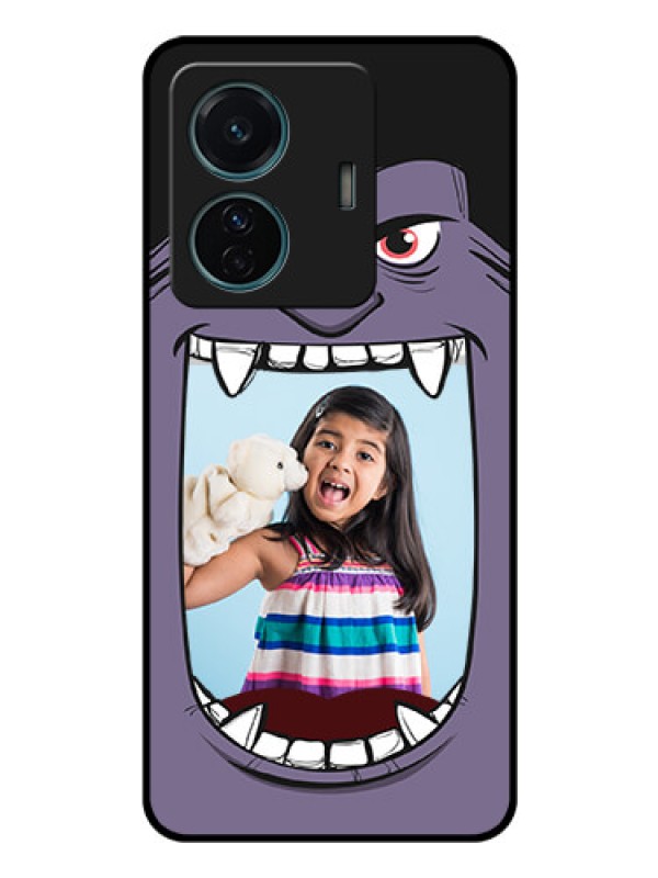 Custom Vivo T1 Pro 5G Custom Glass Phone Case - Angry Monster Design