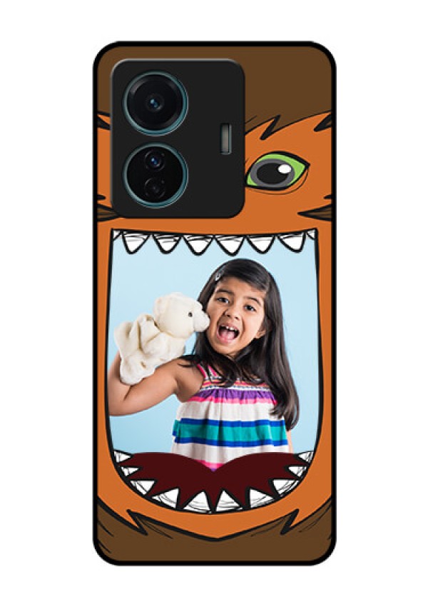 Vivo T1 Pro 5G Photo Printing on Glass Case - Owl Monster Back Case Design