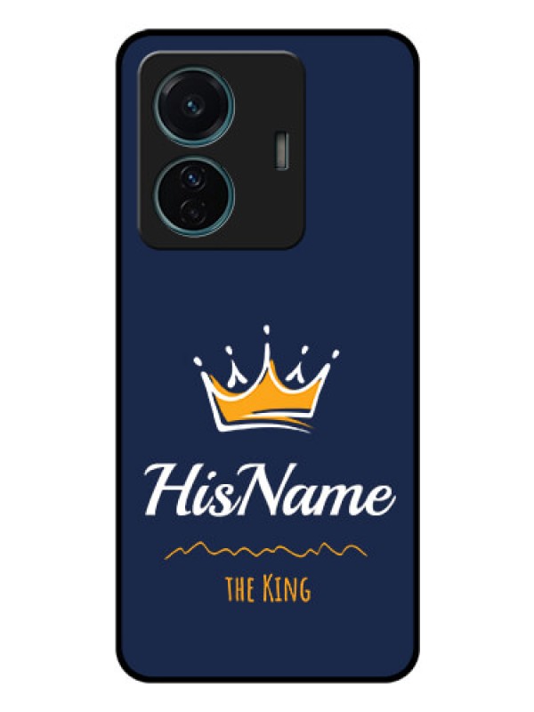 Custom Vivo T1 Pro 5G Glass Phone Case King with Name