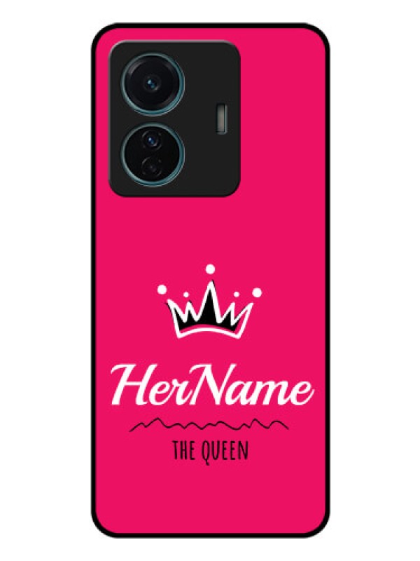Custom Vivo T1 Pro 5G Glass Phone Case Queen with Name