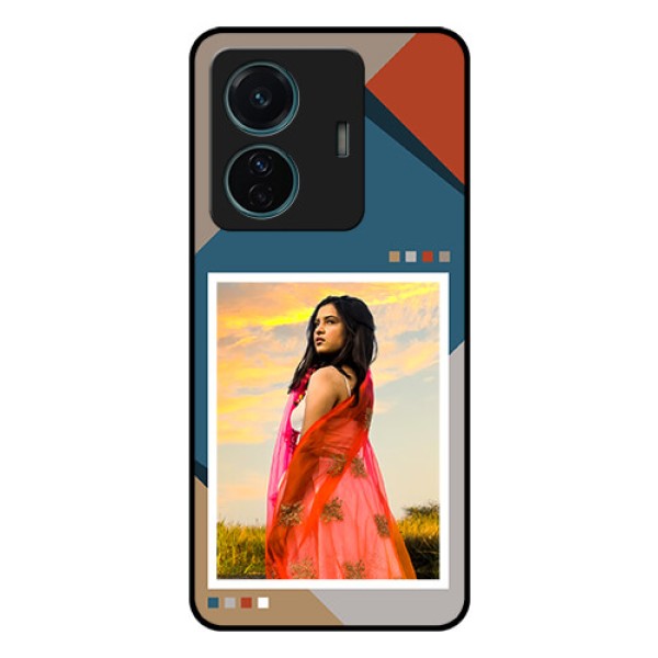 Vivo T1 Pro 5G Personalized Glass Phone Case - Retro color pallet Design