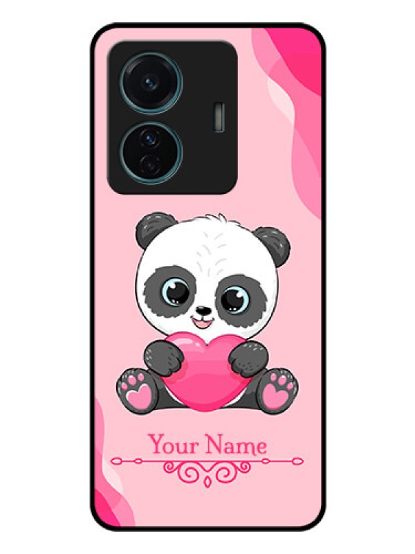 Custom Vivo T1 Pro 5G Custom Glass Mobile Case - Cute Panda Design