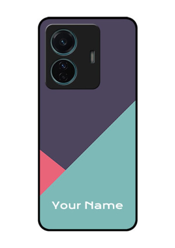 Vivo T1 Pro 5G Custom Glass Mobile Case - Tri Color abstract Design