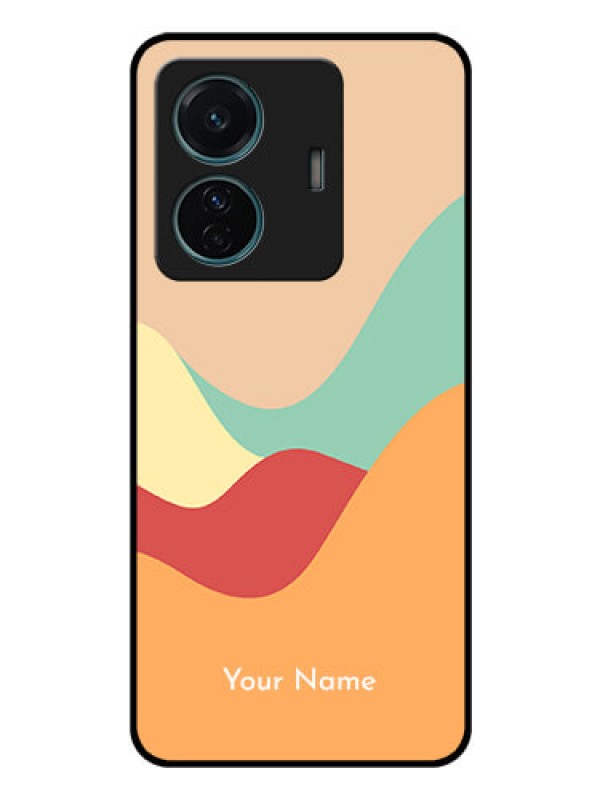 Custom Vivo T1 Pro 5G Personalized Glass Phone Case - Ocean Waves Multi-colour Design