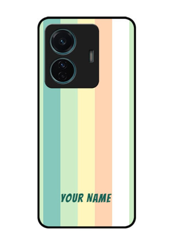 Vivo T1 Pro 5G Photo Printing on Glass Case - Multi-colour Stripes Design