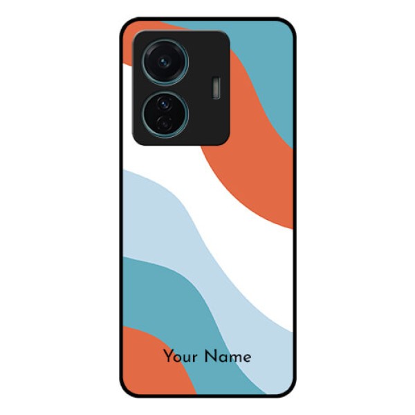 Vivo T1 Pro 5G Custom Glass Mobile Case - coloured Waves Design
