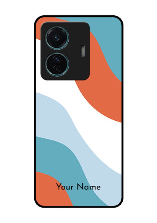 Vivo T1 Pro 5G Custom Glass Mobile Case - coloured Waves Design