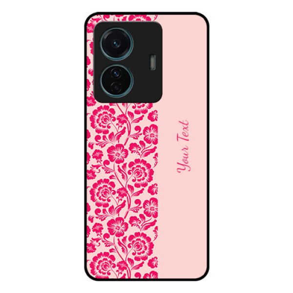 Vivo T1 Pro 5G Custom Glass Phone Case - Attractive Floral Pattern Design