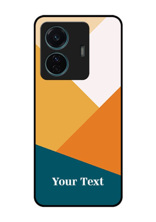Vivo T1 Pro 5G Personalized Glass Phone Case - Stacked Multi-colour Design